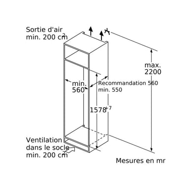 Siemens Réfrigérateurs 1 porte 248L Froid Statique 55.8cm E, KI72LADE0 - Neuf Blanc - vue 7