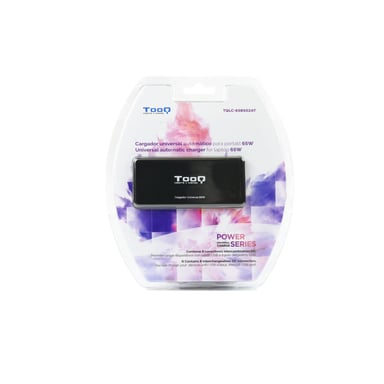 Cargador de Portátil TooQ TQLC-65BS02AT- 65W- Automático- 8 Conectores- Voltaje 18.5-20V- 1 USB