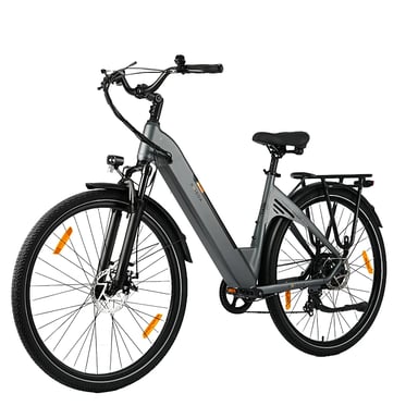VéLo Électrique K608 | Moteur 250W | Batterie 36V 20Ah | Pneus 28 Pouces | Vitesse Max 25 km/h | Autonomie 60-65 km | Gris