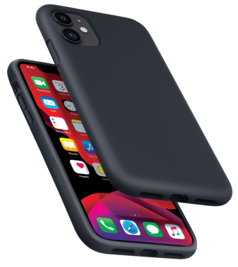 Guscio in morbido silicone gel antiurto per Apple iPhone 11, nero satinato