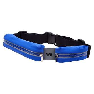 Ceinture sport bleue en Lycra Waterpoof, double poche Universel jusqu'à smartphone 5.7'