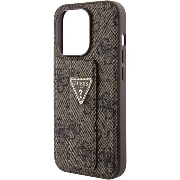 Étui Guess pour iPhone 15 Pro 6.1 étui rigide Grip Stand 4G Triangle Strass Neuf - vue 2