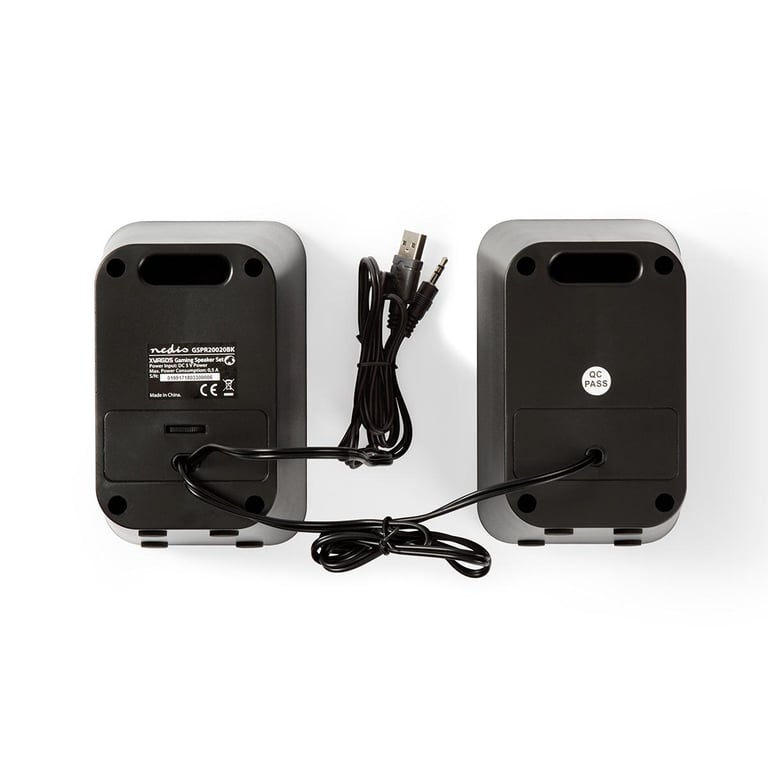 Haut-Parleur Gaming Stéréo 2.0 Nedis GSPR20020BK – 30W, USB, RGB - vue 3