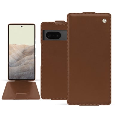 Housse cuir Google Pixel 7 -  - Marron - Cuir lisse