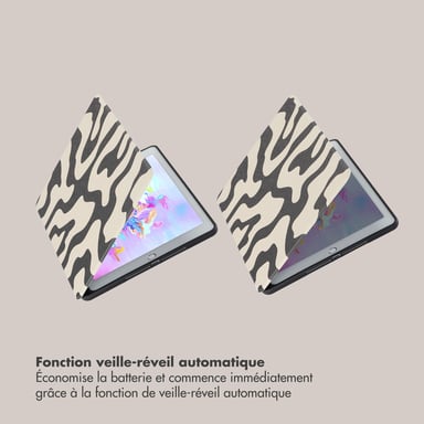 Selencia Coque tablette Vivid pour Apple iPad 6 (2018) 9.7 pouces / iPad 5 (2017) 9.7 pouces - Art Wave Black