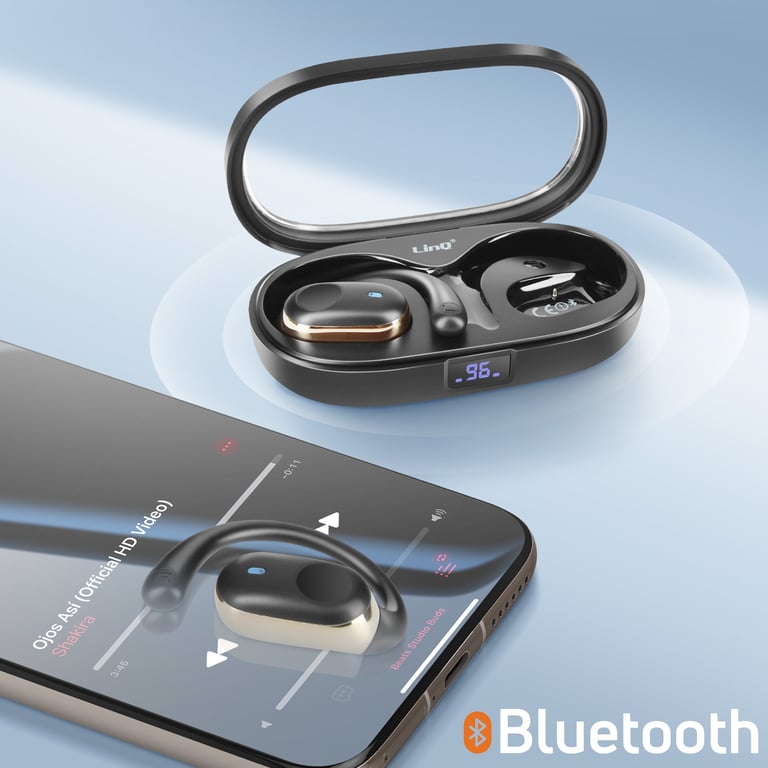 Écouteurs Sans Fil Conduction Aérienne Boîtier de Charge Affichage LED Neuf - vue 5