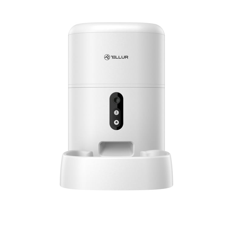 Tellur Comedero WiFi Inteligente para Mascotas, Cámara UltraHD, 4L, Blanco