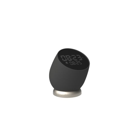 KREAFUNK Reloj despertador digital inalámbrico – LED regulable, función de repetición flip, batería de larga duración, diseño compacto - negro