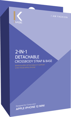 Coque détachable 2-en-1 en bandoulière pour Apple iPhone 12 mini, Violet Lilas
