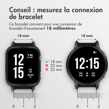 imoshion Bracelet en nylon élastique - Connexion universelle 18 mm - Noir