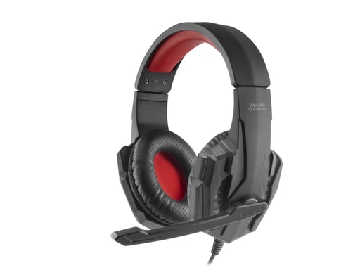 Mars Gaming MH020 écouteur/casque Avec fil Arceau Jouer Noir, Rouge