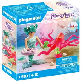 Playmobil 71503 Sirène avec Pieuvre Princess Magic Comprend Un Personnage Une Pieuvre Un Coquillage Qui se Fixe sur la Baignoire et des Accessoires Dès - vue 2