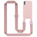 Tour de cou chaîne pour Apple iPhone 11 en LIQUID PINK Housse de protection en silicone avec cordelette réglable