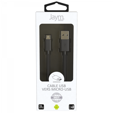 Cavo da USB a Micro-USB 2,4A - 1,5 metri - Collezione POP - Nero