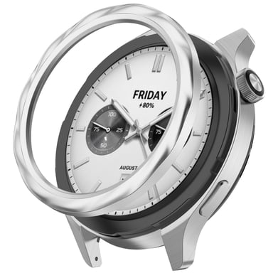 Bisel de acero inoxidable compatible con Xiaomi Watch S4/S3   Hilo de plata