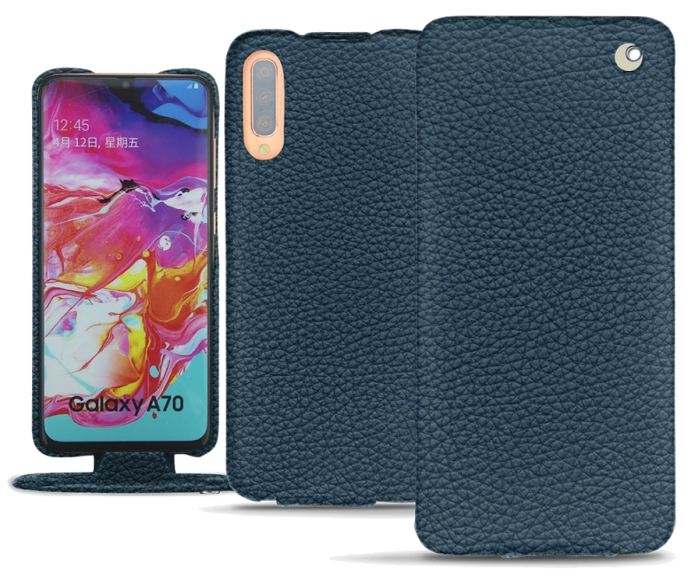 Housse cuir Samsung Galaxy A70 - Rabat verticalBleu