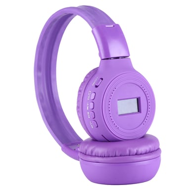 Casque Audio Sans Fil Stéréo Écran LCD Lecteur Voyant Lumineux Radio Fm Violet YONIS