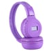 Casque Audio Sans Fil Stéréo Écran LCD Lecteur Voyant Lumineux Radio Fm Violet YONIS
