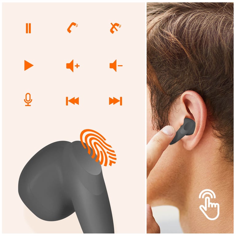 Écouteurs Bluetooth LinQ / Jaune Kit main libre Commandes Tactiles Neuf - vue 6