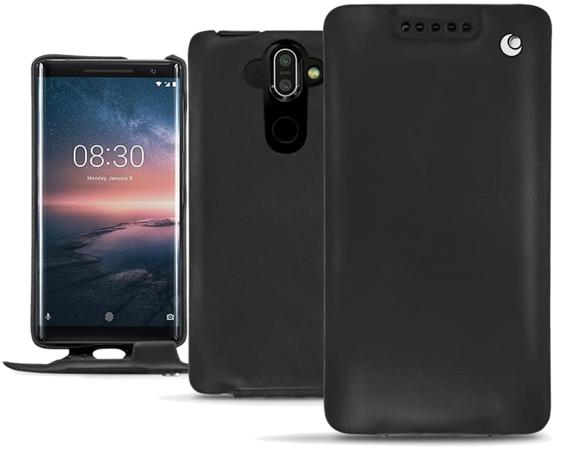 Housse cuir Nokia 8 Sirocco - Rabat verticalNoir