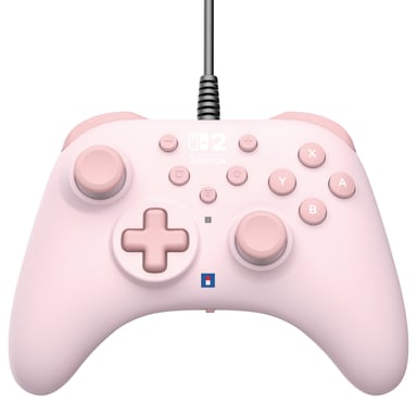 Hori Manette filaire HORIPAD Turbo (Cozy Pink) pour Nintendo Switch 2 – Sous licence officielle Nintendo®