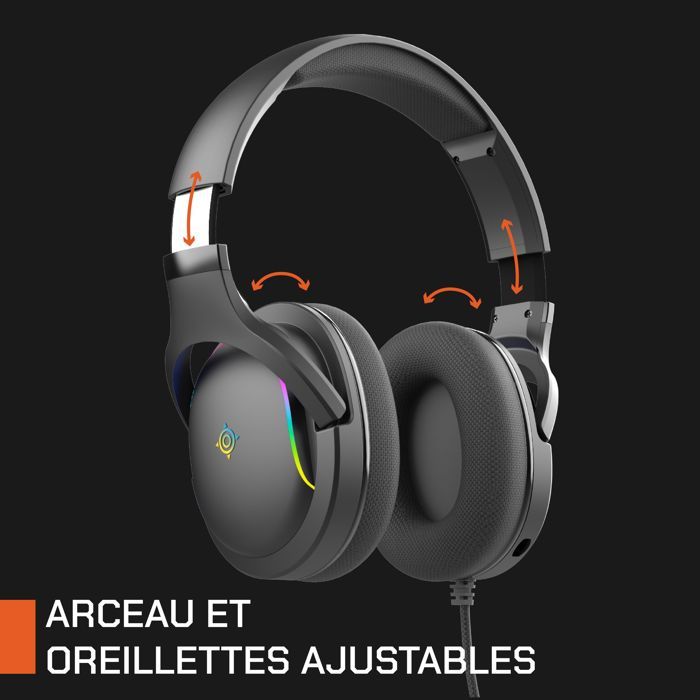 Casque gaming filaire RGB avec micro amovible Borealis - vue 3