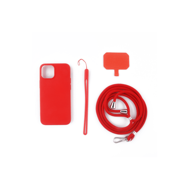 JAYM - Funda de silicona roja para Samsung Galaxy S22 - Incluye correa para cuello y muñeca - Interior 100% microfibra