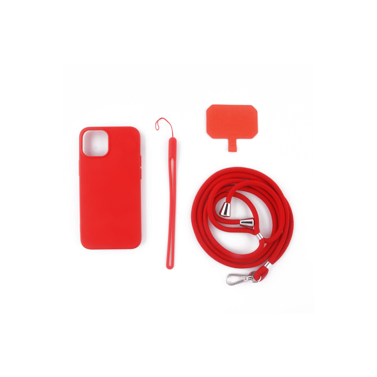 JAYM - Coque Silicone Rouge pour [Samsung Galaxy S24 Ultra] - Tour de Cou et Tour de Poignet inclus - intérieur 100% microfibre