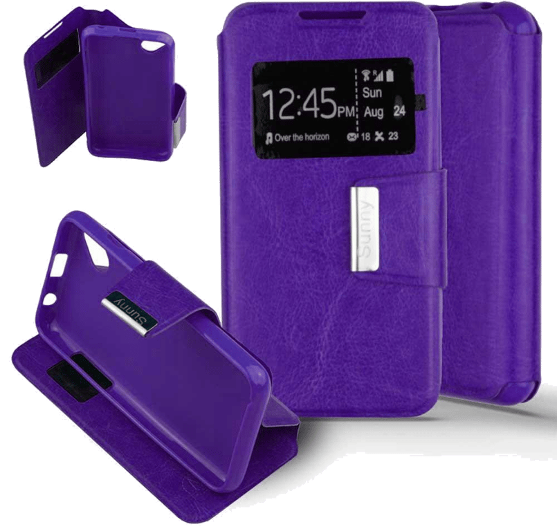 Etui Folio compatible Violet Wiko Sunny