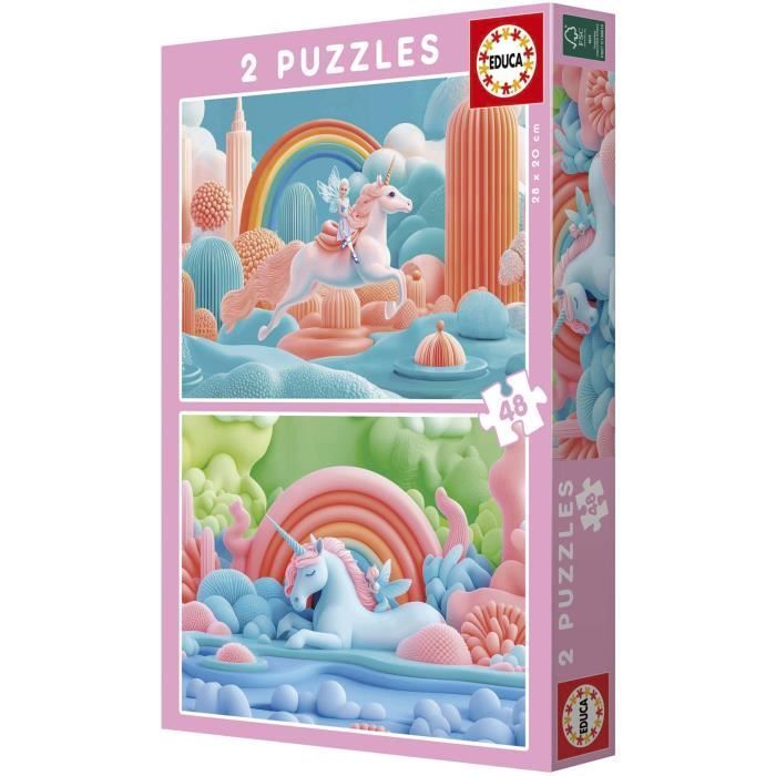 Puzzle EDUCA Licornes Magiques 2 x 48 pièces Thème Fantastique Pour Enfants et plus - vue 7