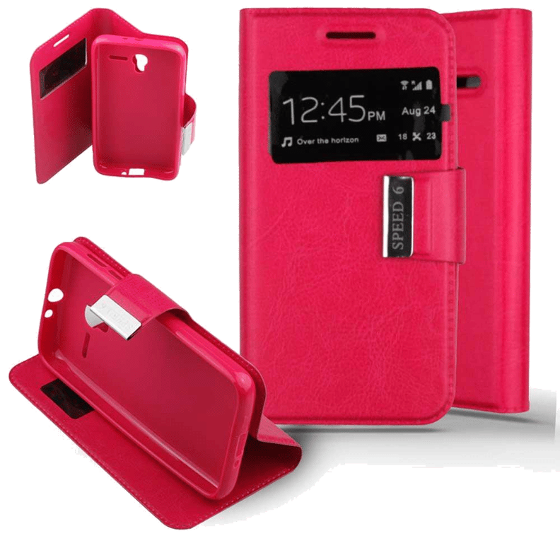 Etui Folio compatible Rose Alcatel One Touch Pixi 3 4.5