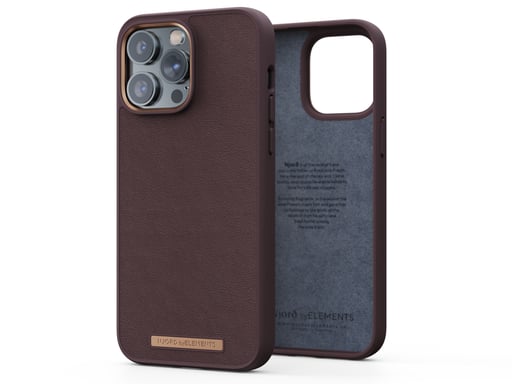 Njord byELEMENTS Genuine Leather coque de protection pour téléphones portables 17 cm (6.7'') Housse Marron Apple (brand) iPhone 14 Pro Max