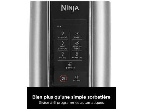 Machine a glaçes NINJA Creami NC300EU - 6 programmes - Capacité 473ml - Jusqu'a 1,4L de glace - 3 bols inclus