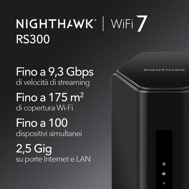 NETGEAR Nighthawk RS300 router inalámbrico Gigabit Ethernet Tribanda (2.4 GHz / 5 GHz / 6 GHz) Negro