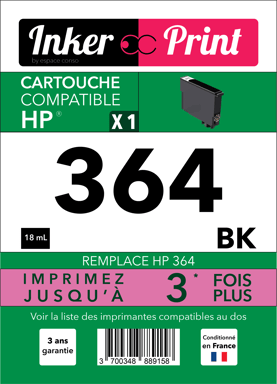 Cartucho de tinta reciclada compatible con HP 364 XL (Negro)