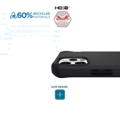 Carcasa protectora reforzada, antimicrobiana y reciclada - iPhone12/12Pro - Negro