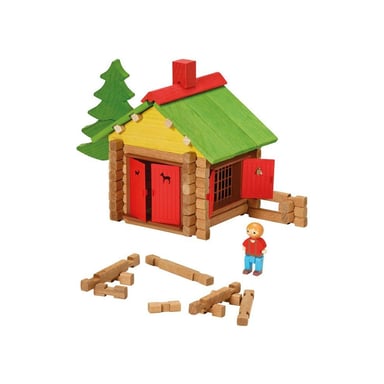Jeu de construction en bois JEUJURA Chalet 95 pièces dès 5 ans 14 x 28 x 14 cm Jaune - Neuf