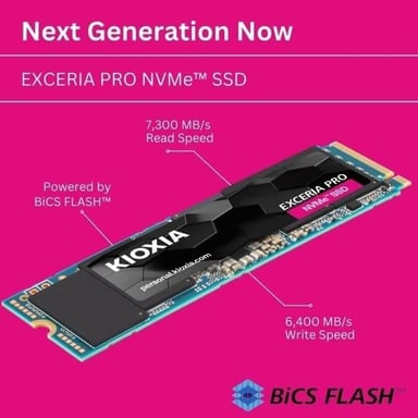 Kioxia EXCERIA PRO 1TB M.2 PCI Express 4.0 NVMe BiCS FLASH TLC
