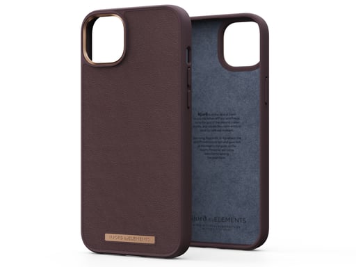 Njord byELEMENTS Custodia in vera pelle per cellulare 17 cm (6,7'') per Apple iPhone 14 Plus Marrone