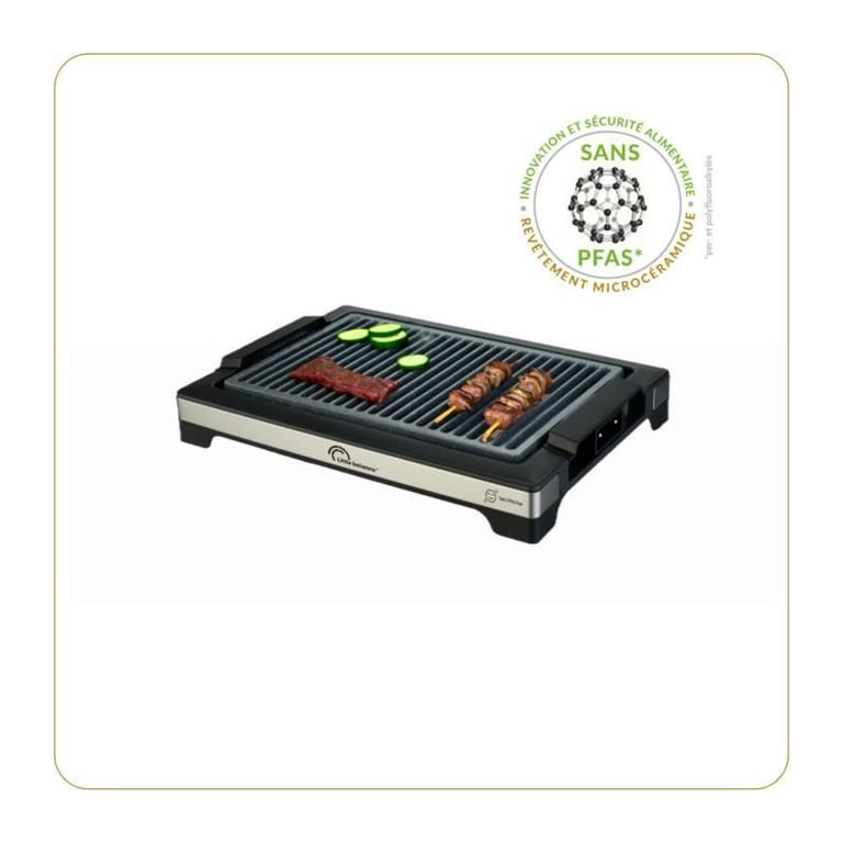 Barbecue électrique LITTLE BALANCE Easy Nopifas Surface de cuisson 38 x 25 cm Revêtement microcéramique sans PFAS - vue 3