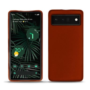 Coque cuir Google Pixel 6 Pro -  - Orange - Cuir vegan