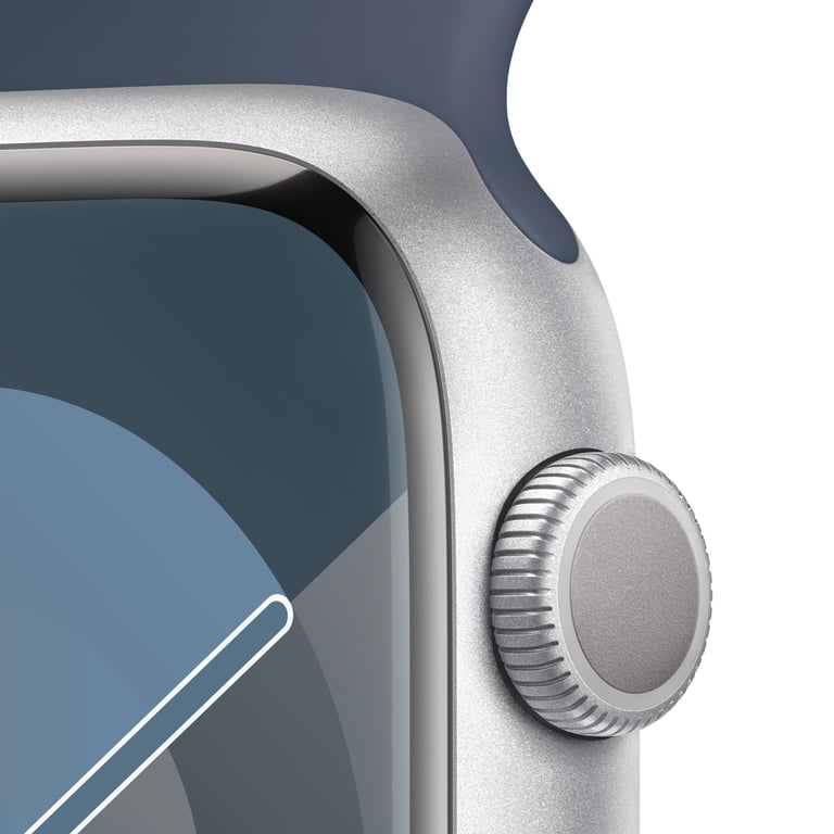 Watch Series 9 GPS, boitier en aluminium de 45 mm avec boucle en caoutchouc, Bleu, M/L - Excellent état