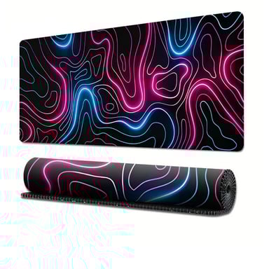 Alfombrilla de ratón grande y extendida para escritorio Black S