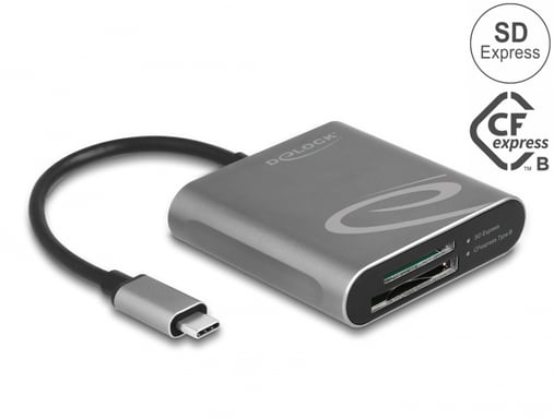 Lettore di schede USB Type-C DeLOCK per schede di memoria SD Express e CFexpress
