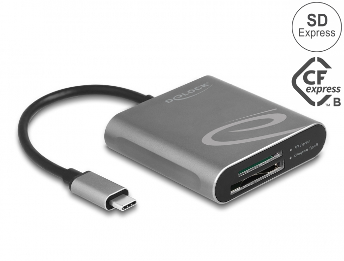 DeLOCK Lecteur de carte USB Type C pour cartes de mémoire SD Express et CFexpress Neuf