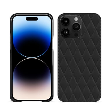 Coque cuir Apple iPhone 15 Pro Max -  - Noir - Cuir lisse couture