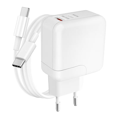 Chargeur USB Quick Charge 18W et USB-C Power Delivery 30W avec Câble type C Blanc