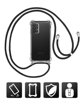 Cover per Samsung Galaxy A32 5G Corda Nylon Intrecciato Tracolla
