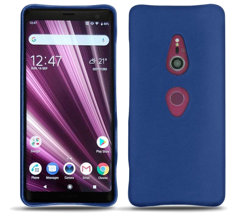 Coque cuir Sony Xperia XZ3 - Coque arrièreBleu