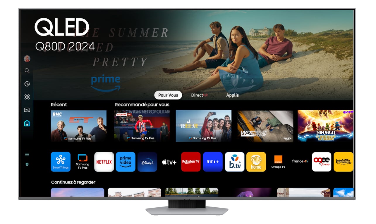 TV QLED TQ75Q80D 4K AI Smart TV 2024 - vue 7